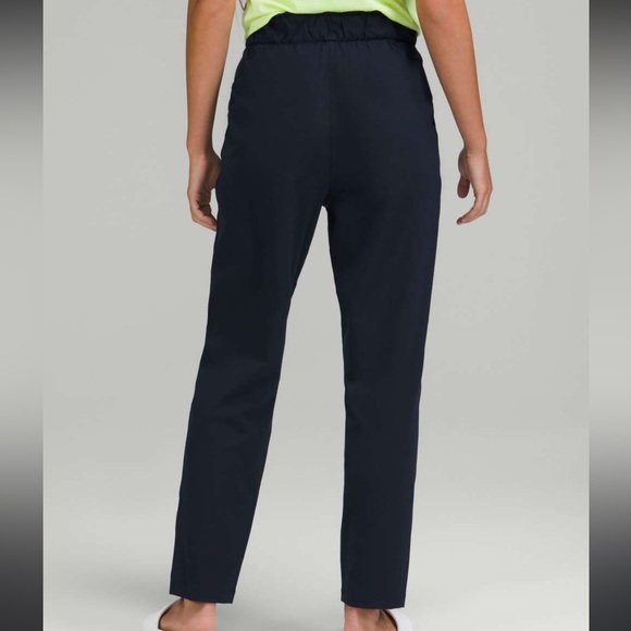 Lululemon Stretch High Rise Pant 7/8 Pockets Relaxed Cord Fit Minimalist Navy 12 - Picture 2 of 3